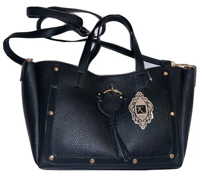 💫NWT Black beauty large tote Purse Removable Strap ByYOKI Comfy Vegan leather — 第 1/4 张图片
