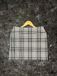 Vintage Burberry Plaid Midi Skirt Size L Women’s Zip - Picture 1 of 6