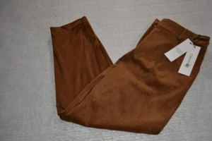 45420-a Calvin Klein Faux Leather Pants Tapered Brown Size 4 Adult Womens NEW - Picture 1 of 12