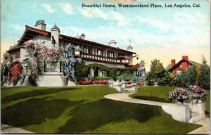 Postcard Los Angeles California Beautiful Home Westmoreland Place B11 - Picture 1 of 2