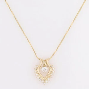 .39ctw Diamond Pendant and Jacket on 20.5" Necklace 14k Yellow Gold 3.57 Grams - Picture 1 of 6