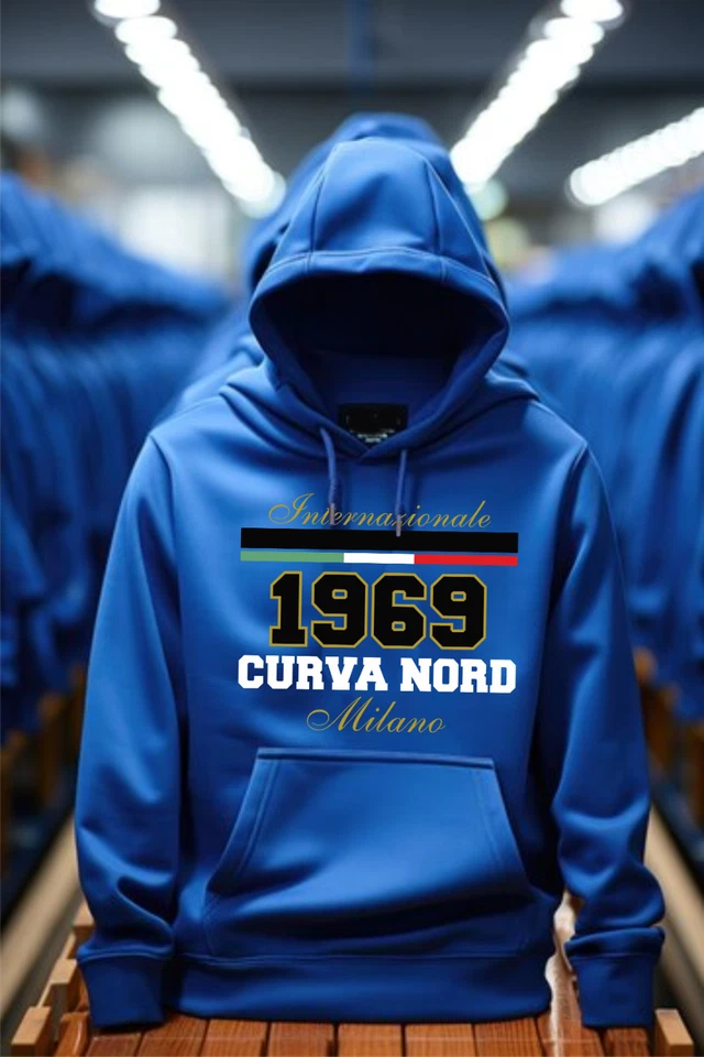 Felpa cappuccio cn69 Inter curva nord Milano maglia maglietta ultras t-shirt - Immagine 1 di 1