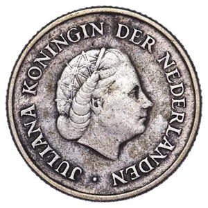 Niederlande 1/4 Gulden 1965 Niederländische Antillen Juliana Silber Münze Holland - Bild 1 von 2