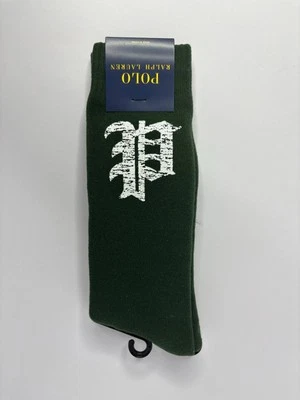 Polo Ralph Lauren Hombres Calcetines Mezcla Algodón Gráfico Grande P Polo Verde Talla 6-12 Foto 1 de 2