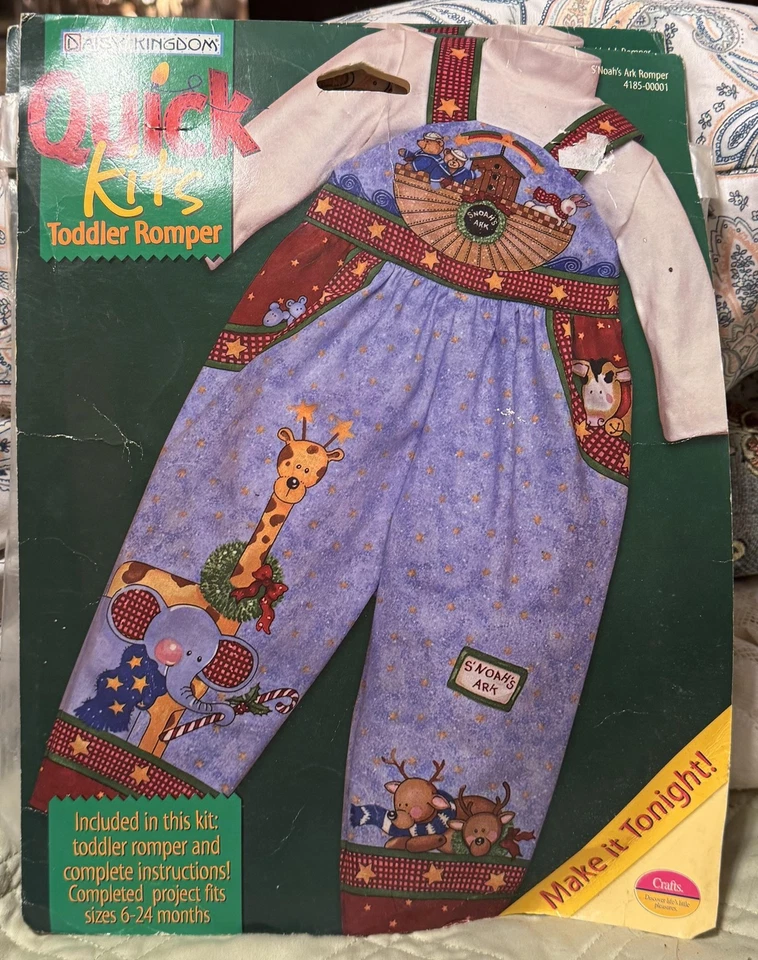 Vintage Daisy Kingdom Romper Toddler 6-24 Months Noah's Ark Sewing Pattern New - Image 1 of 4