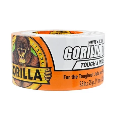 Gorilla Tape Tough and Wide, White Tape, 2.88" x 25 yd (Pack of 1) - Heavy Du - Image 1 of 4