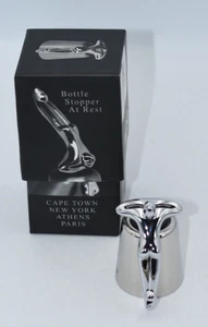 South African Artist Carrol Boyes Bottle Stopper At Rest Chrome Plated Alloy - Picture 1 of 5