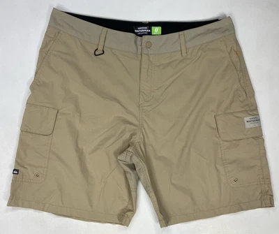 Quiksilver Waterman Collection Cargo Hybrid Shorts Men Size 38 Beige - Image 1 of 4