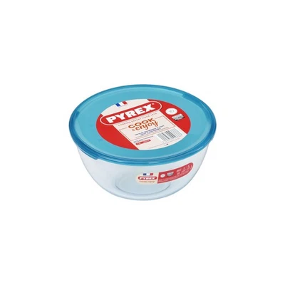 Pyrex 180P000 Ciotola di vetro ad alta resistenza con coperchio Trasparente/Blu - Immagine 1 di 4