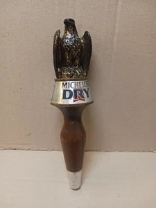 Vintage Michelob Dry Beer with gold tone eagle topper wood 8.5" beer tap handle - Picture 1 of 3