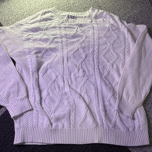 Y2K Hollister Maglione Donna Maglia Media Cavo Pescatore CAMICIA BIANCA TOP - Foto 1 di 4