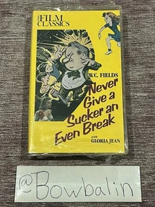 Never Give a Sucker An Even Break ( V5 VHS , 1941 ) W.C. Fields - Vntg VHTF New - Picture 1 of 4