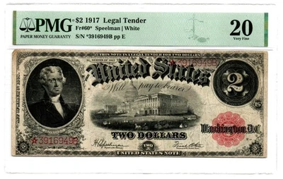 Fr. 60* $2 1917 Legal Tender Star Note PMG Very Fine 20 - Image 1 of 2