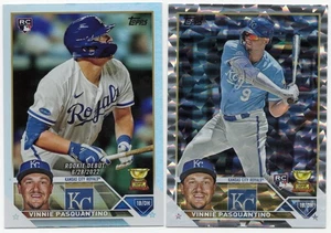 2023 Topps Update Vinnie Pasquantino Silver Crackle + Rainbow Foil Rookie RC - Picture 1 of 2