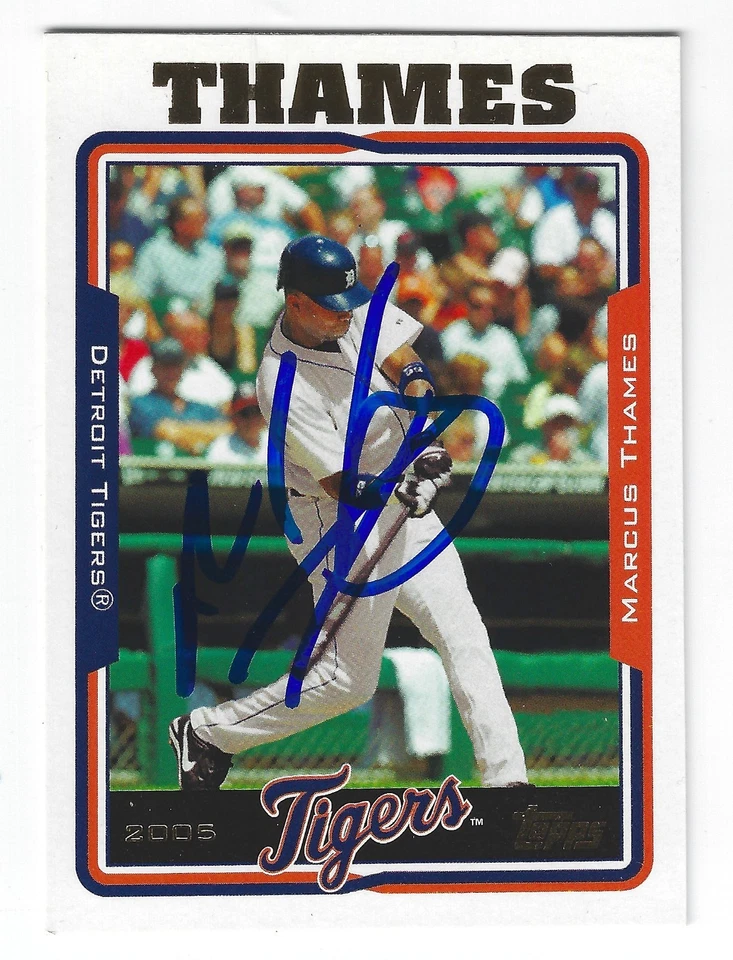 MARCUS THAMES DETROIT TIGERS SIGNED CARD YANKEES LOS ANGELES DODGERS RANGERS - Image 1 of 1