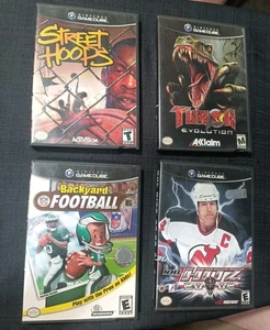 GameCube 4 Game Lot Turok Evolution Street Hoops Backyard Football NHL HITZ 2002 - Picture 1 of 6