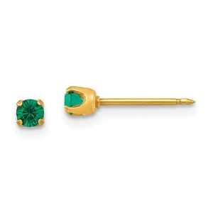 Inverness 14k 3mm Mai Kristall Geburtsstein Ohrstecker - Bild 1 von 4