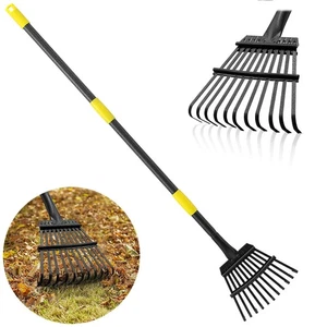 Rake, Garden Leaf Rakes for Lawns Heavy Duty, Yard Metal Rake Tools with 9" S... - Picture 1 of 7