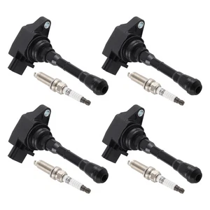 4 Ignition Coils + Spark Plugs For Nissan Juke 1.6L L4 2011-2017 UF659 91215 - Picture 1 of 17