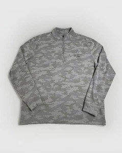 Johnnie O Jacket Men M Light Gray Trump National LA Microfleece Golf 1/4Zip Camo - Picture 1 of 8