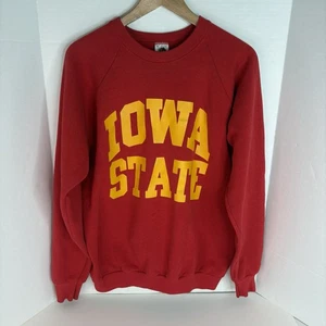 Vintage Iowa State Cyclones Crewneck Sweatshirt XL Red Fruit Of The Loom Block - Picture 1 of 7