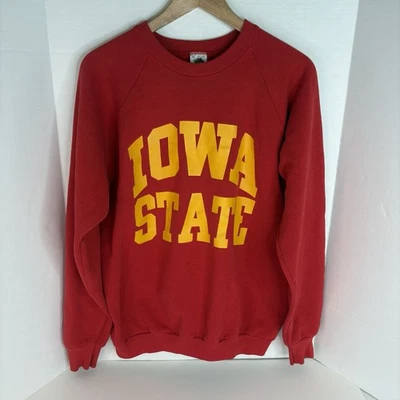 Vintage Iowa State Cyclones Crewneck Sweatshirt XL Red Fruit Of The Loom Block - Image 1 of 4