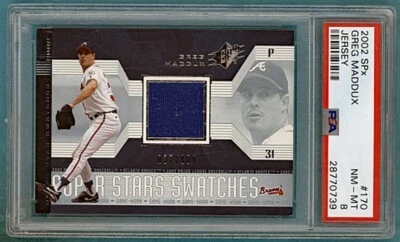 2002 Spx Greg Maddux Game Worn Jersey #170 PSA 8! Braves! POP 1! - Image 1 of 2