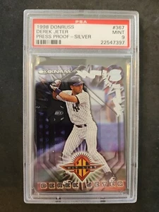 1998 DONRUSS #367 DEREK JETER HIT LIST PRESS PROOF SILVER 1 OF 1500 PSA 9 MINT - Picture 1 of 2
