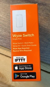 Interruptor de luz inteligente WiFi de 2,4 GHz Wyze de un solo polo WLPS1-RB blanco - Imagen 1 de 2