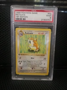 Pokemon 1999 1ST EDITION RATICATE 40/102 Grey Gray Stamp Base Set PSA 9 MINT - Picture 1 of 2