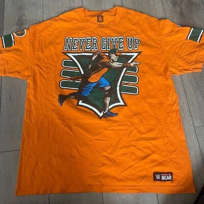 Camiseta para hombre XL WWE John Cena naranja 15x Never Give Up Foto 1 de 4
