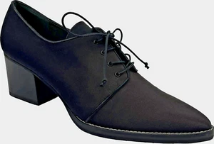 NUEVO CON ETIQUETAS STUART WEITZMAN Tela Negra Puntera Puntera Puntera Gruesa Tacón Oxford 9M Zapatos con Cordones - Imagen 1 de 10