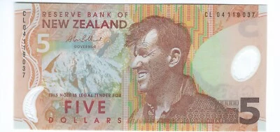 New Zealand 5 Dollars, 2004, P-185b.3, UNC, Polymer, Sir Edmund Hillary - Image 1 of 2