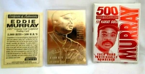 EDDIE MURRAY 1996 BLEACHERS 23KT GOLD SCULPTURED CARD!ORIOLES DH/1B HOFer - Picture 1 of 2