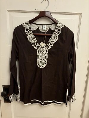 prAna Lily Brown Cotton Tunic Size S NWT $55 - Image 1 of 4