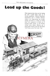 1954 HORNBY Clockwork Trains ANZEIGE "Nr.973 Güterhofkran" Druckanzeige 701/66 - Bild 1 von 1