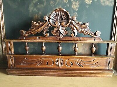 Antique French Hand Carved Wood Pediment • 85$