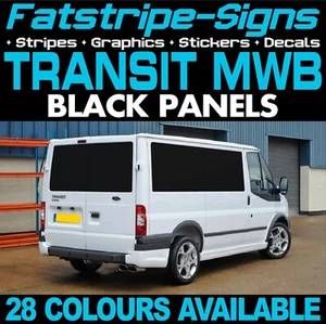 passend für FORD TRANSIT MWB SCHWARZE PANELS VINYL FENSTER GRAFIK WOHNMOBIL CAMPER MK7 - Bild 1 von 2