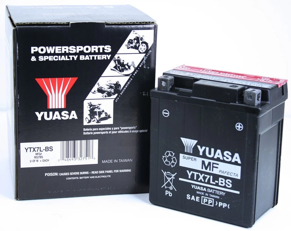 Batería sin mantenimiento Yuasa YTX7L-BS para Kawasaki KLX140 2008-2018 Foto 1 de 1