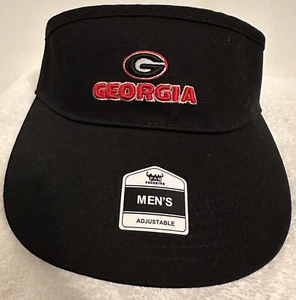 NWT Men’s Fan Favorite UGA GEORGIA BULLDOGS Black Adjustable Visor~OSFA - Picture 1 of 6