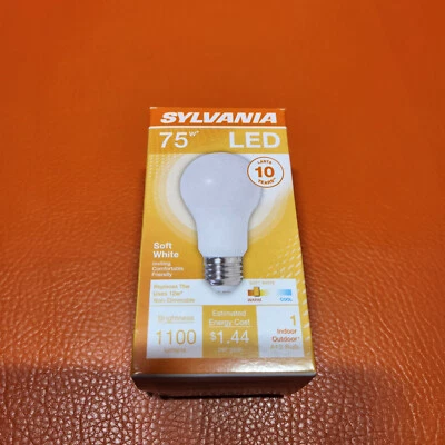 Sylvania LED Bulb 75w Uses 12w A19 Shape 1100 Lumens Soft White Non Dimmable New - Image 1 of 4