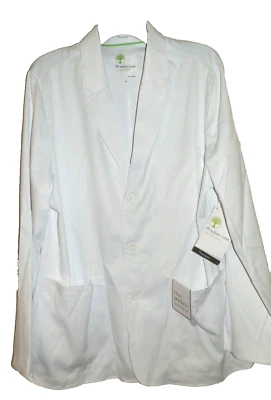 New Mens Large The White Coat Minimalist Lab Coat Pockets 30" - Image 1 of 2