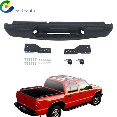 Parachoques trasero negro para Chevy S10 GMC Sonoma Fleetside 1998 99-2004 montaje Foto 1 de 4