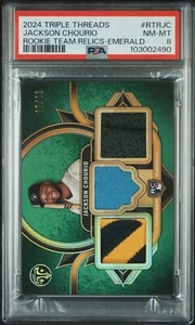 2024 Topps Triple Threads Rookie Team Relics Jackson Chourio /18 PSA 8 - Picture 1 of 2