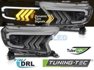 FARI ANTERIORI DINAMICI FULL LED BAR NERO PER FORD RANGER V 16-22 FANALI LIGHT - Imagen 1 de 6