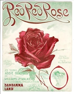 Black Writer WILL MARION COOK with ABBIE MITCHELL COOK Sheet Music RED RED ROSE - Picture 1 of 6