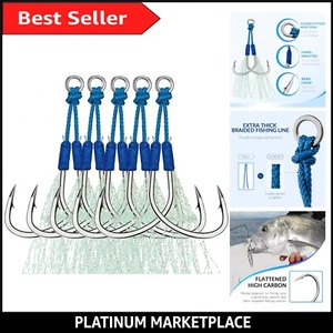 Double Assist Jigging Hooks – 5 High-Carbon Steel Fishing Hooks for Saltwater - Picture 1 of 11