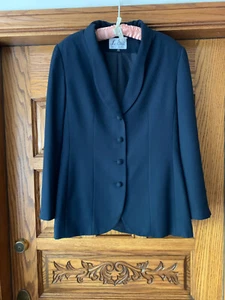 Le Suit Size10 Blazer Long Sleeve Navy Blue Lined 4-Covered Button Jacket - Picture 1 of 5