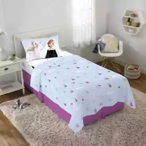 Disney Frozen 3-Piece Twin Sheet Set Flat, Fitted Sheet & Pillowcase - Picture 1 of 4