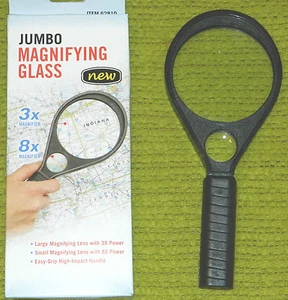 Neu H F Marke 3X Jumbo Lupe mit 8X Einsatz Linse für Bastelprojekte - Bild 1 von 3